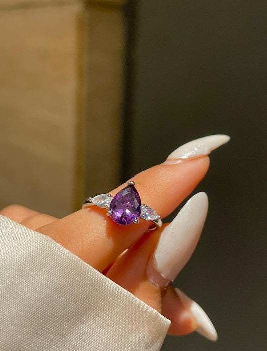 Lily drop Ring- purple