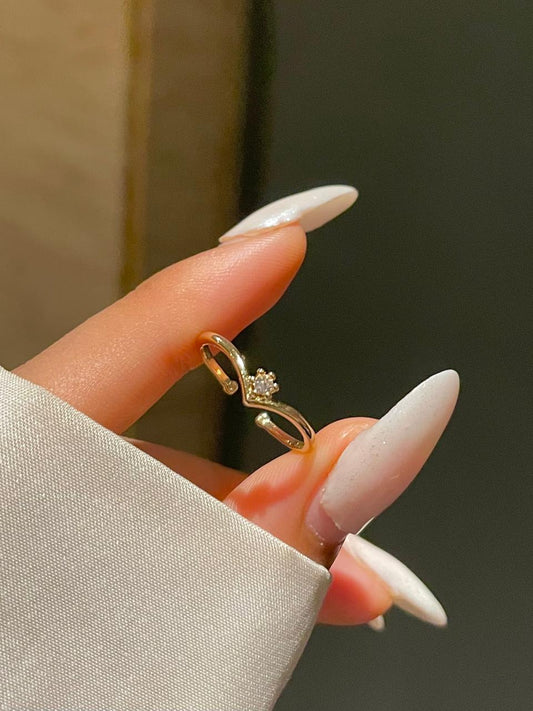 Minimal Crown Promise Ring