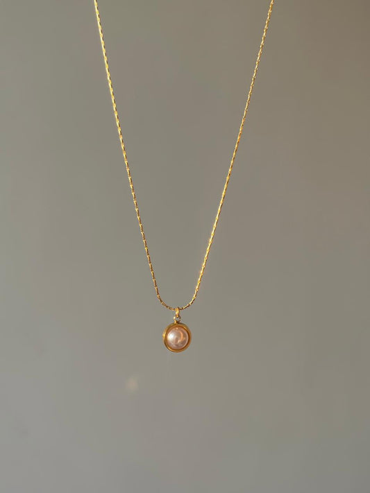 Minimal Pearl Necklace [18k gold plated]