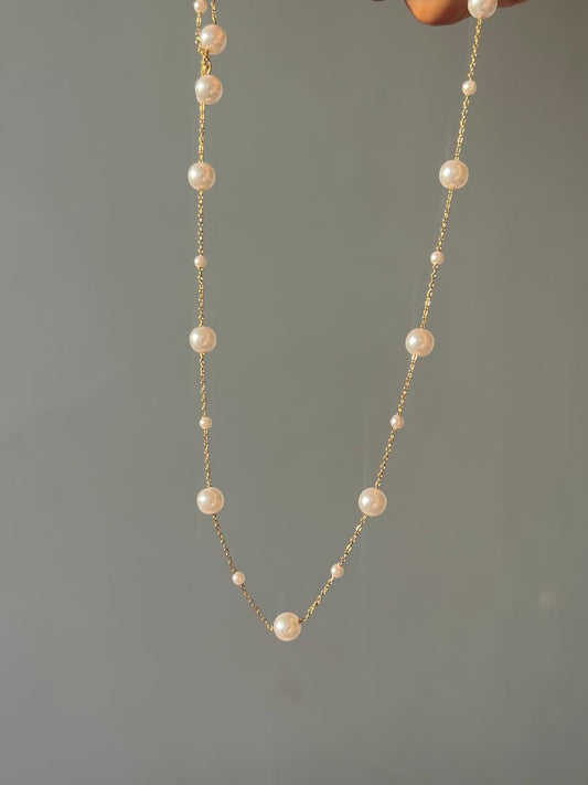 Basic Pearl Necklace [18k Gold Plated]
