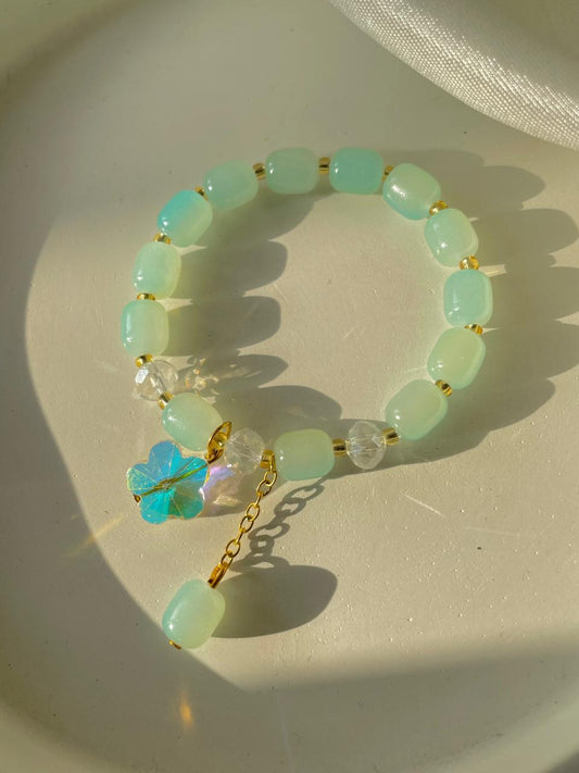 Dreamy Flower Bracelet- green blue