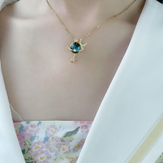 Bling Saturn Necklace