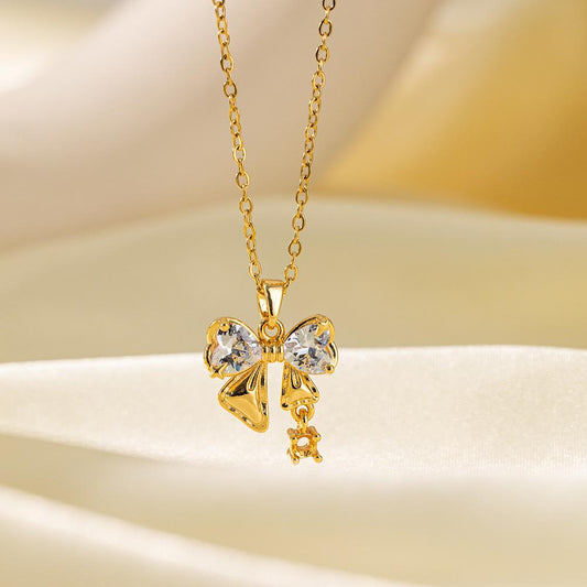 Coquette Bow Necklace- golden