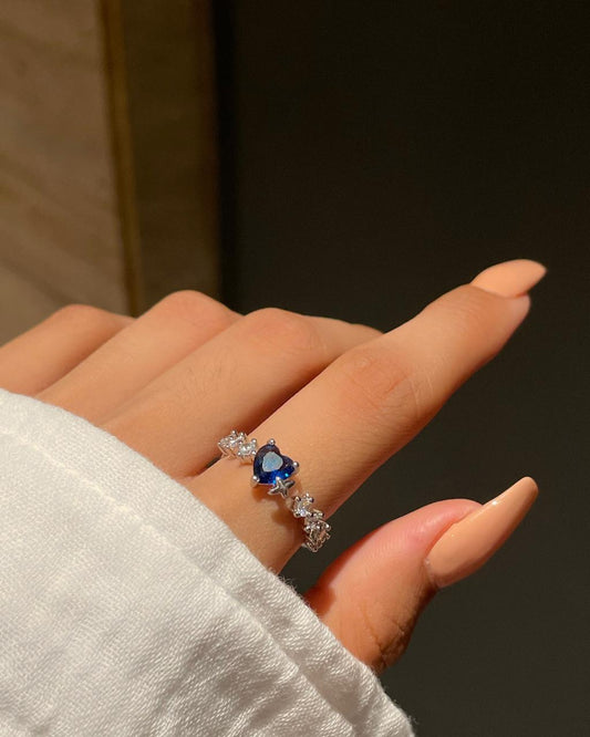 Derry Heart Ring- Royal blue