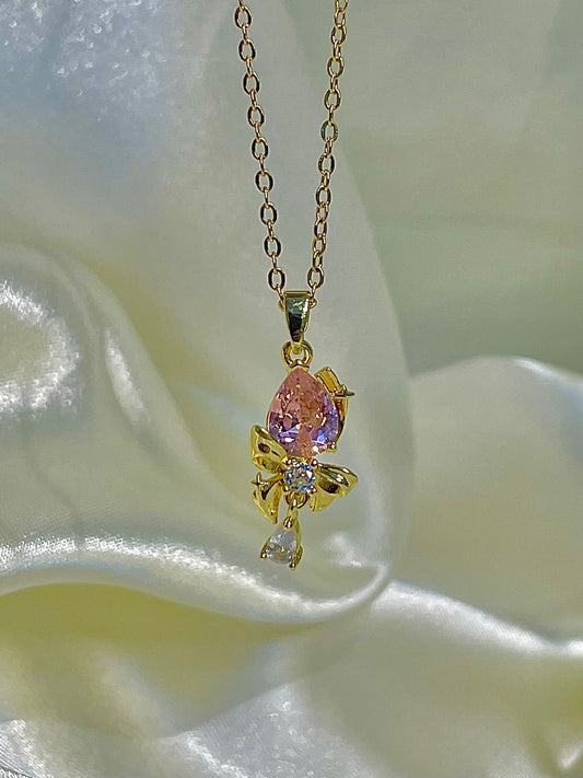 Tulip Bow drop Necklace