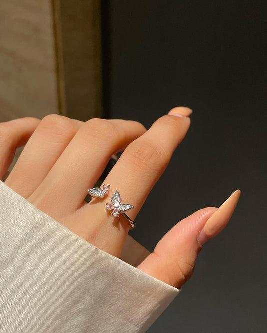 Mini Butterfly Ring- pink