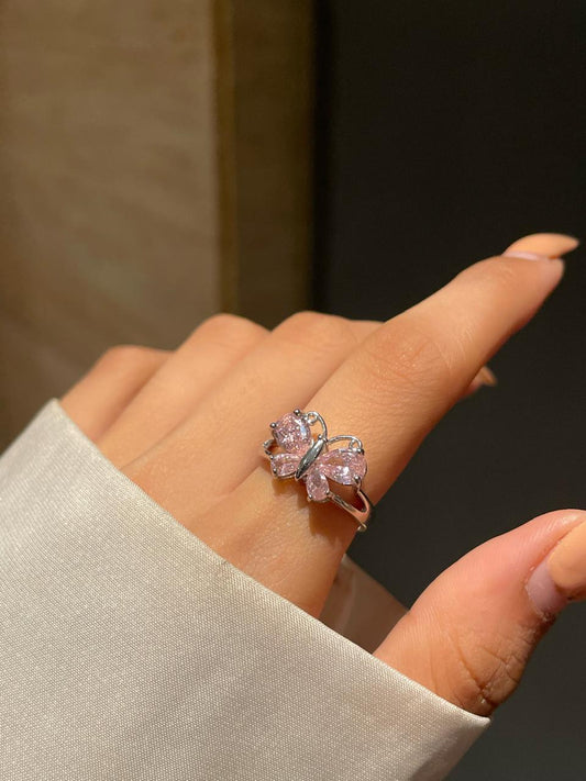 Big Butterfly Ring- pink