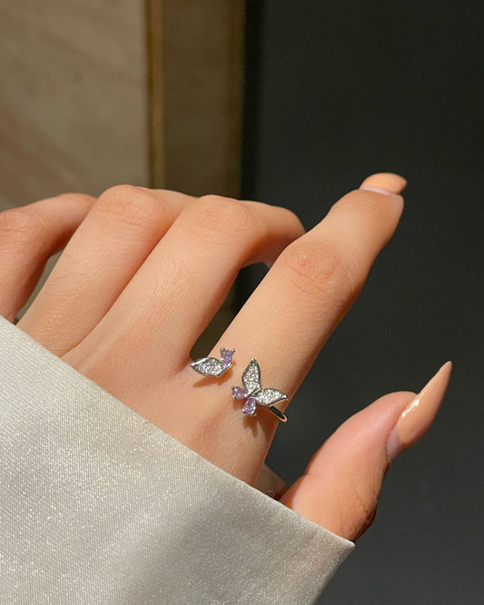 Mini Butterfly Ring-purple