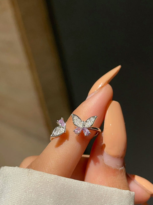 Mini Butterfly Ring-purple