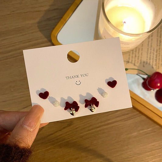 Bow Heart Earrings Combo