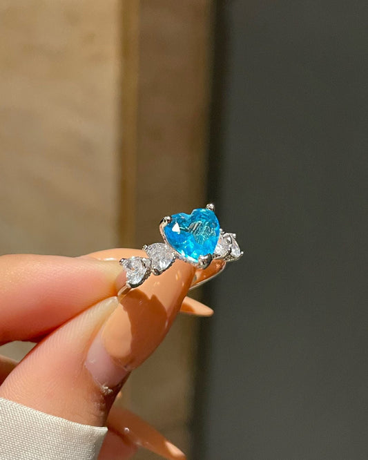 Frozen Heart Ring- blue