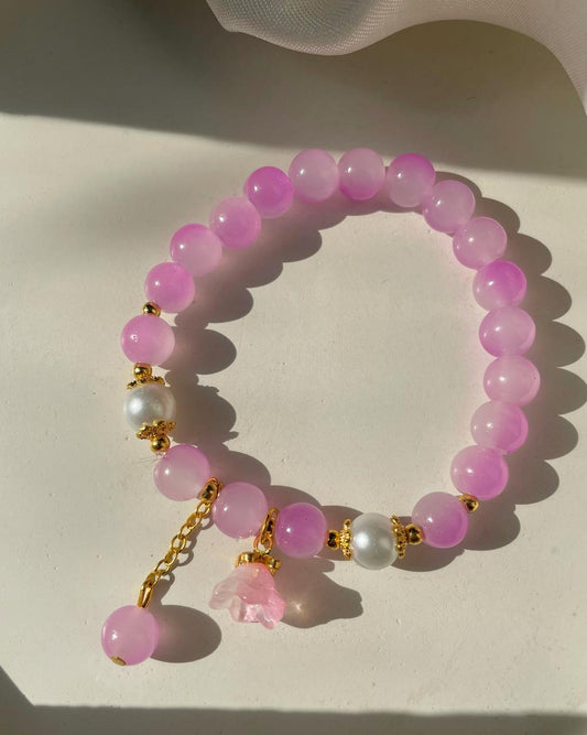 Flower Drop Bracelet- lilac