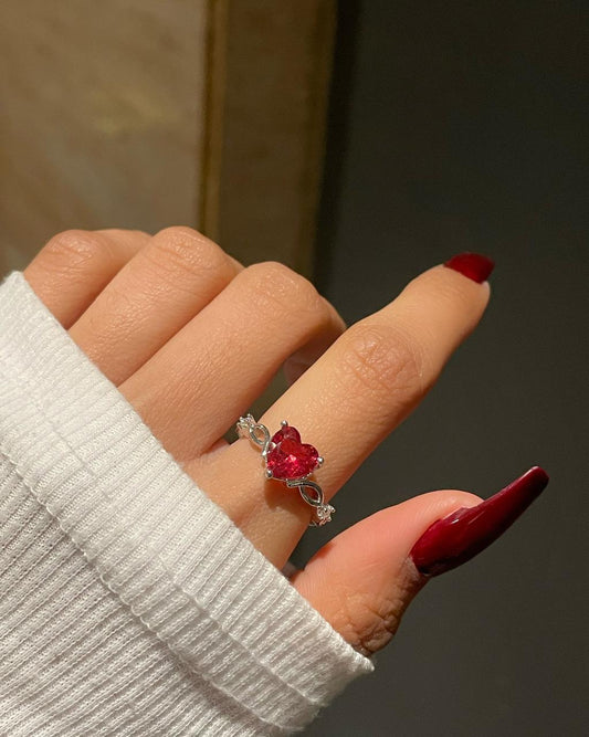 Mystical Heart Ring- red