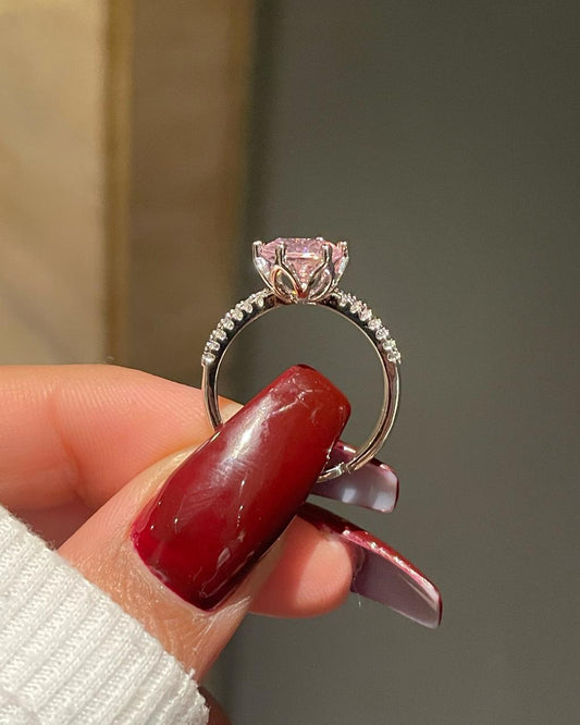 Minimal Crown Ring- pink