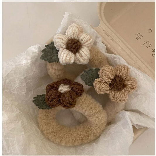 Winter Paradise Floral Scrunchies