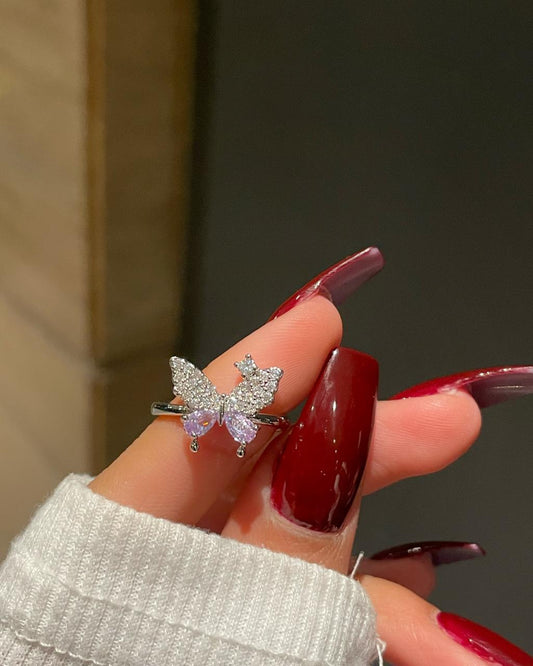 Flutter Butterfly Ring- purple