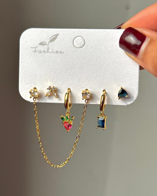 Snow White Piercing Earrings Combo
