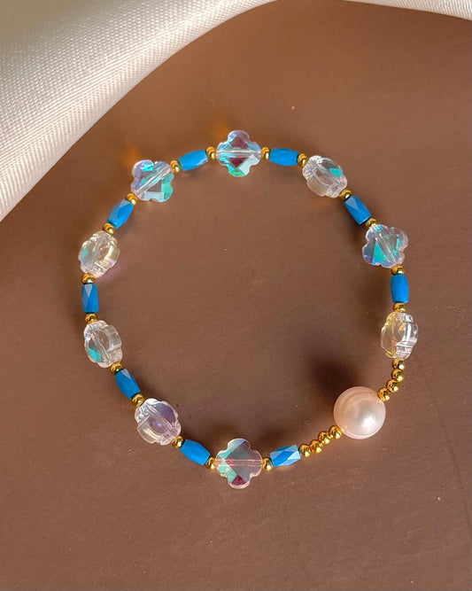 Blue Clover Stretchable Bracelet