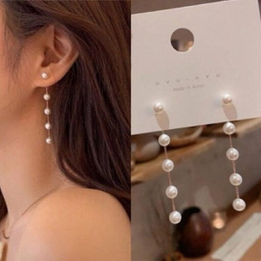 Pearl Tassel Drop Earrings