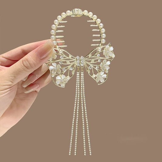 Issabella Bow Floral Hair Bun