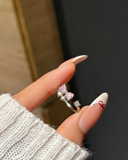 Dressy Bow Ring- pink