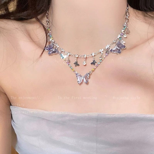 Purple Pixie Butterfly Necklace