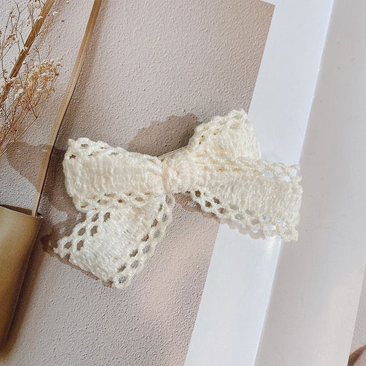 Soft-Girl Knitted Hair Bow