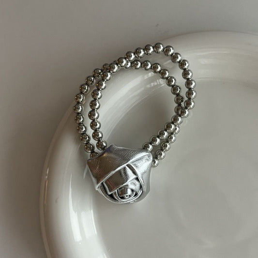 Chrome Rose Hair Tie