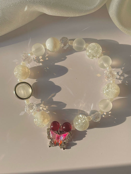 Frosty Butterfly Blush Bracelet