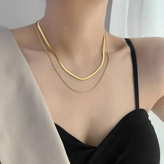 Gold Stacks Layered Necklace