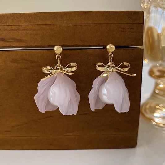 Pink Oyster Pearl Earrings