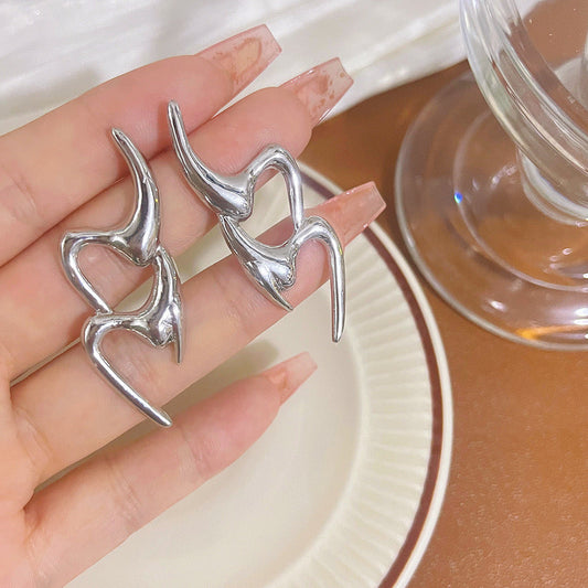 It’s Ironic! Silver Earrings