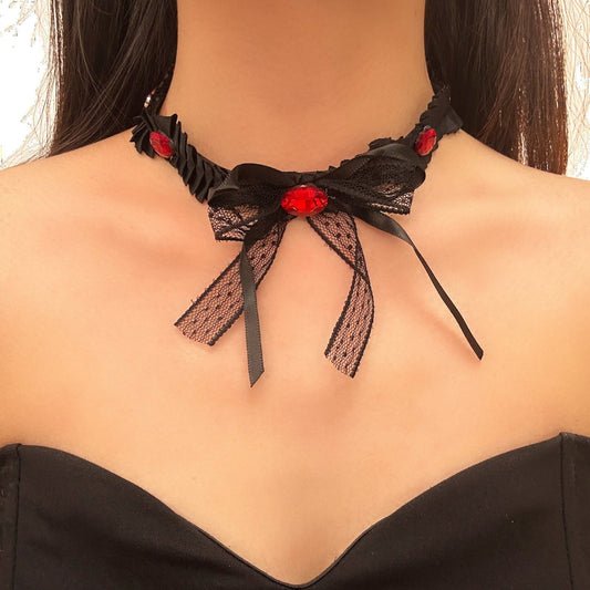 Gothic Goddess Bow Choker