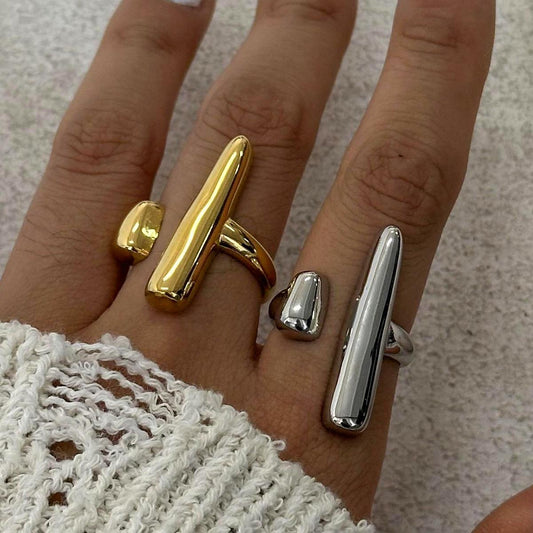 Golden Edge Statement Ring