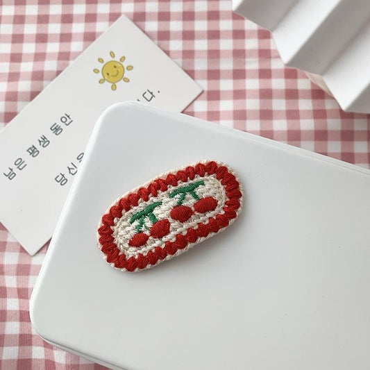 Mon Cherry Crochet Hair Clip