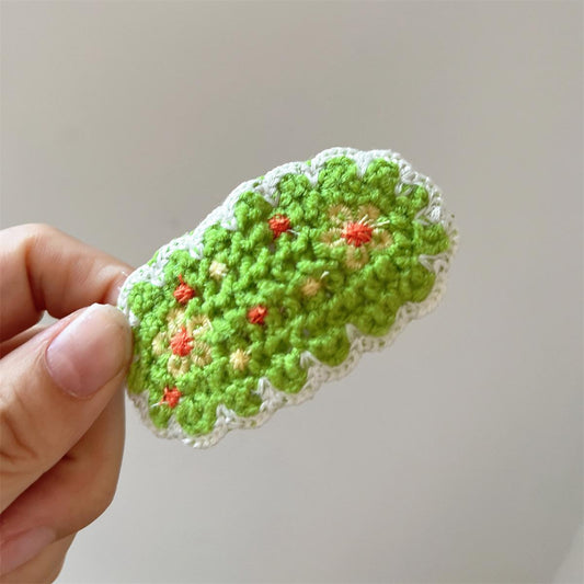 Garden of Greens Crochet Hair Clip