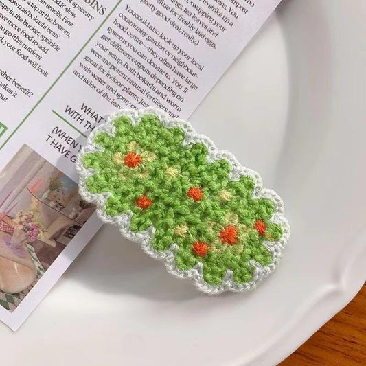 Garden of Greens Crochet Hair Clip