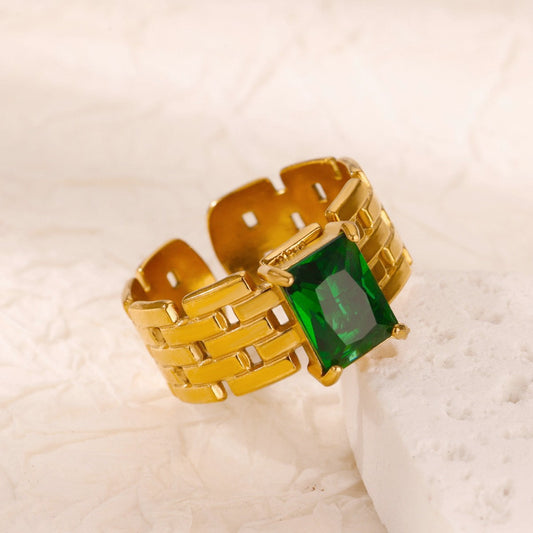 Emerald Authority Gold Ring