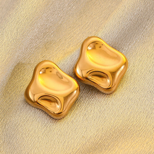 Chiseled with Perfection Gold Earrings