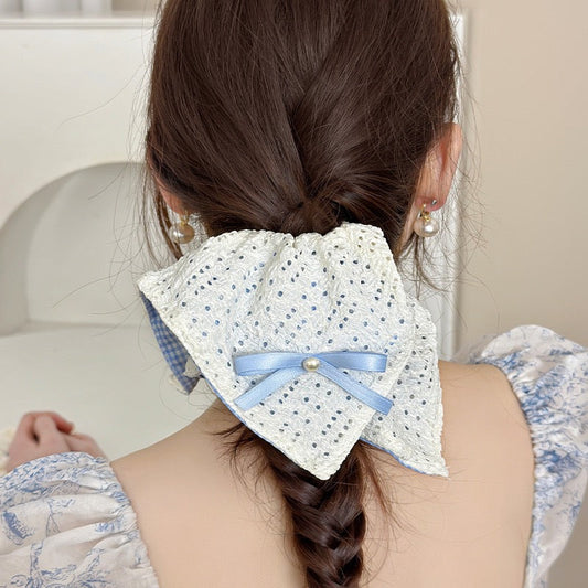 Pastel Plaid Bow Scrunchie