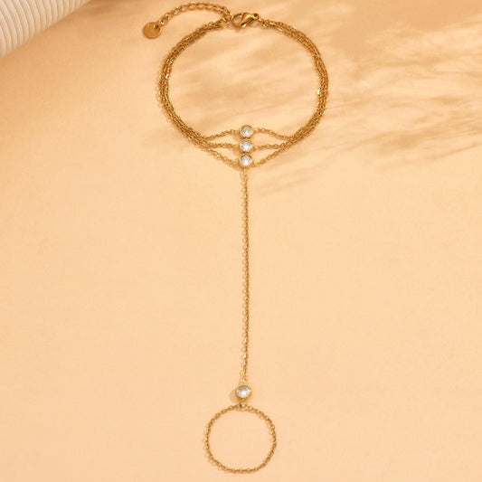 Rhinestone-Halo Hand Jewellery