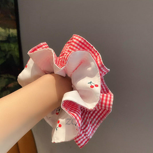 Cherry Orchard Plaid Scrunchie
