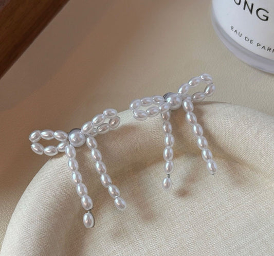 Ethereal Pearlette Bow Earrings