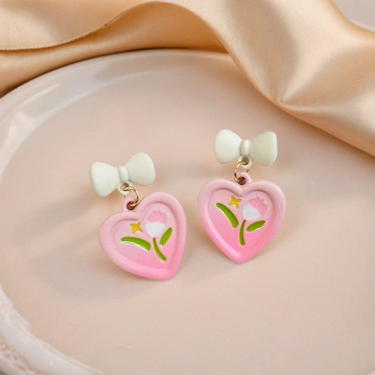 Heart-beat Tulip Earrings