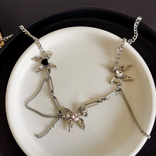 Three Wicked Spiders Necklace