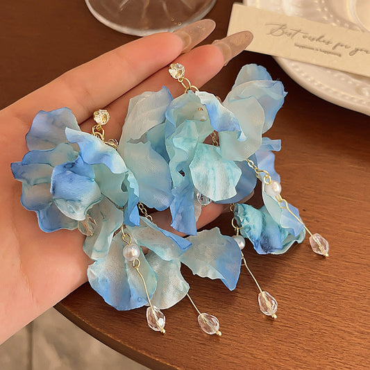 Blue Twirl Drop Earrings