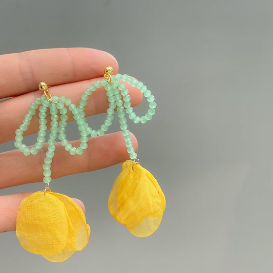 Lemon-core Beaded Earrings