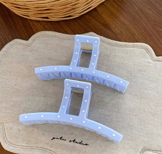 Baby-Blue Polka Claw Clip