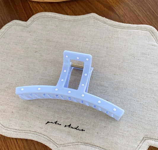 Baby-Blue Polka Claw Clip