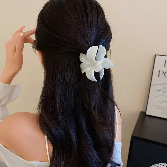 Coral Angel Flower Claw Clip